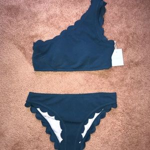 Teal Scalloped Bikini